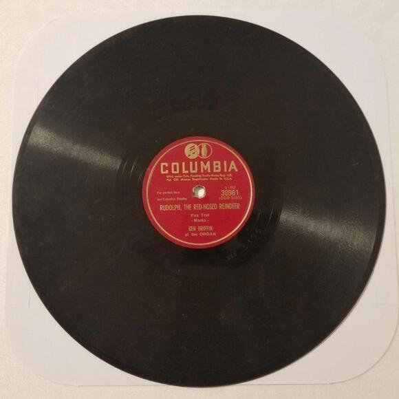 3/$25 Ken Griffin 78 RPM Here Comes Santa Claus / Rudolph Columbia 38981 - Picture 1 of 5